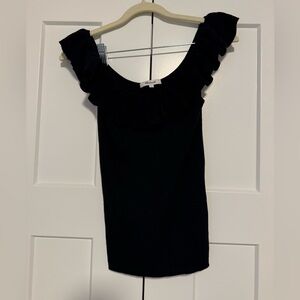 Madewell Black Ruffle Tank Top